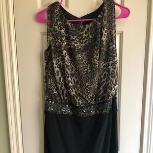 Leopard print & black dress